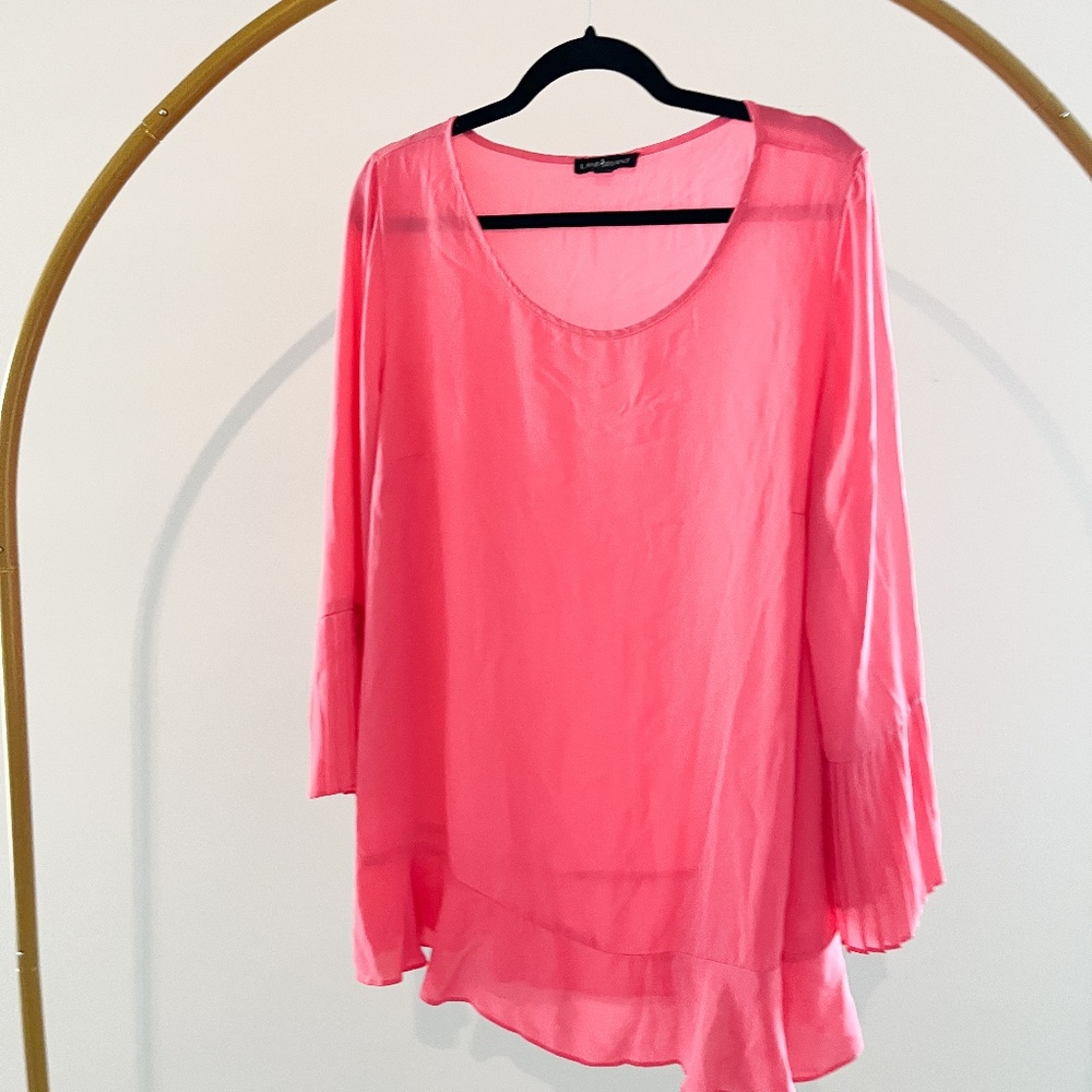 Lane Bryant Flowy Blouse in Coral